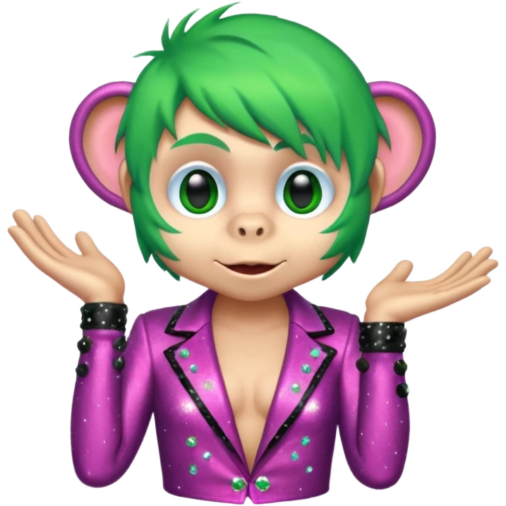 pink and green singer superstar monkey emoji