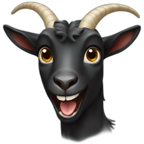 Happy black goat emoji