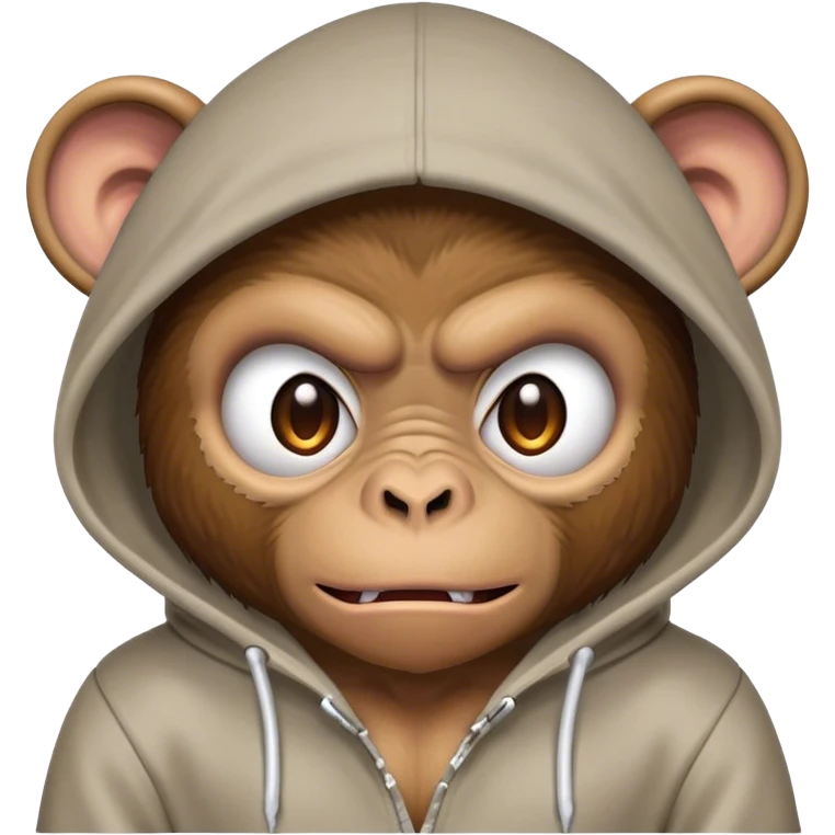 angry monkey in hoodie ￼ emoji