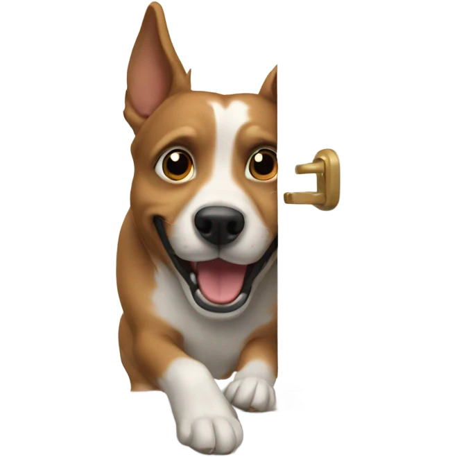 dog opening door emoji