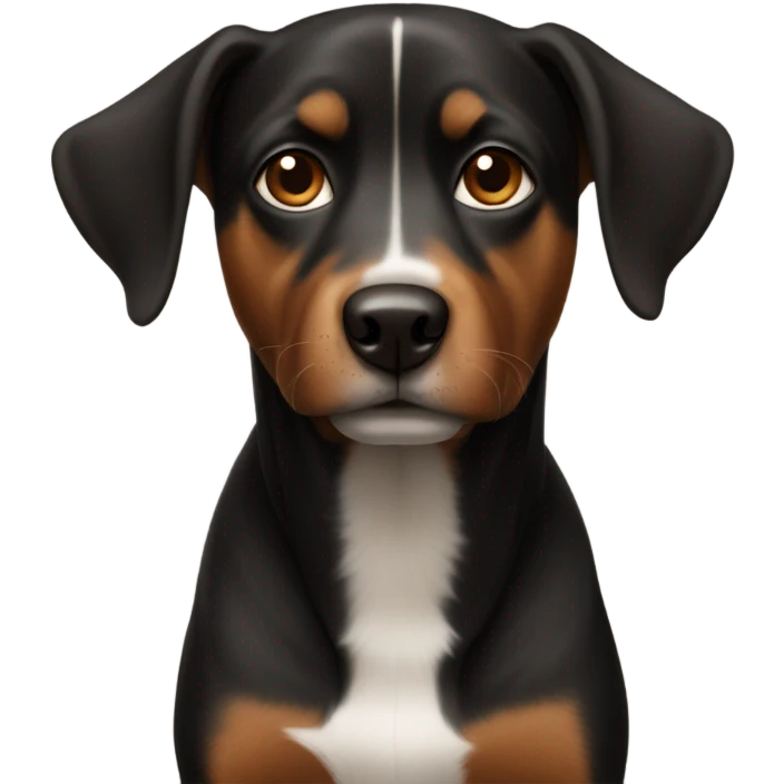 Black and brown Curr dog emoji