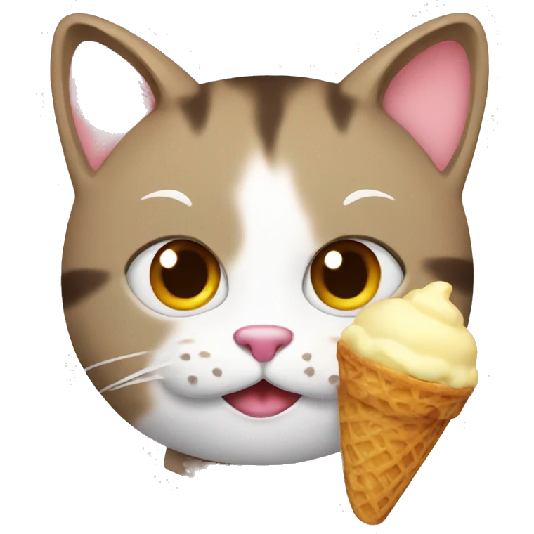 cat with icecream emoji