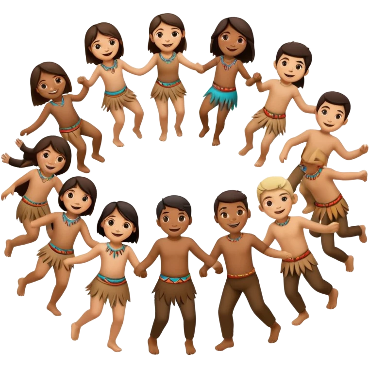 tribals dancing holding each others hands together dancing in a circle emoji