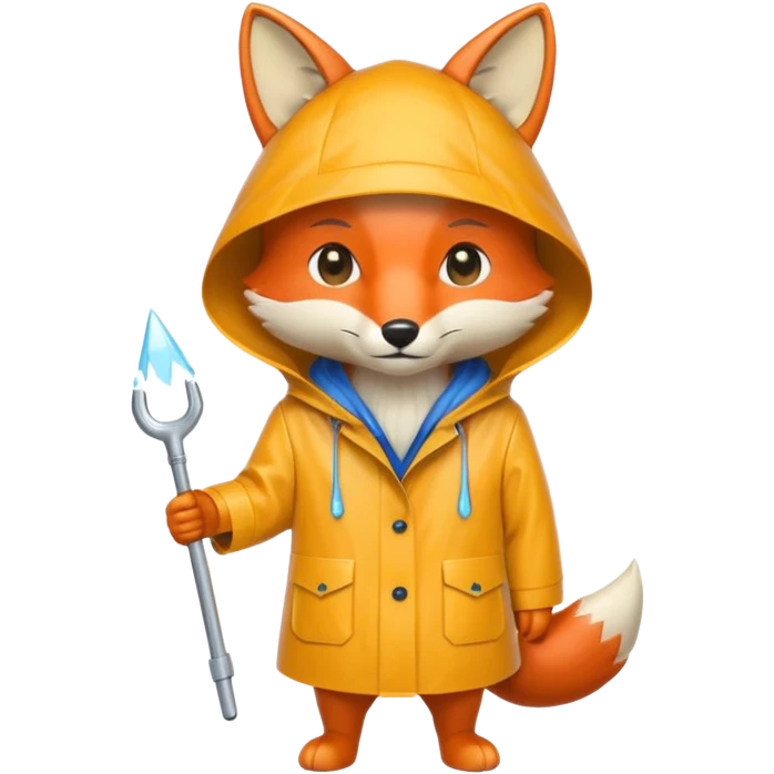 fox wearing a raincoat emoji