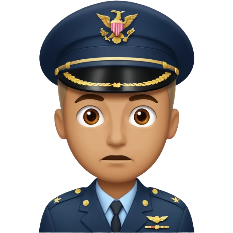 military man with crazy look emoji