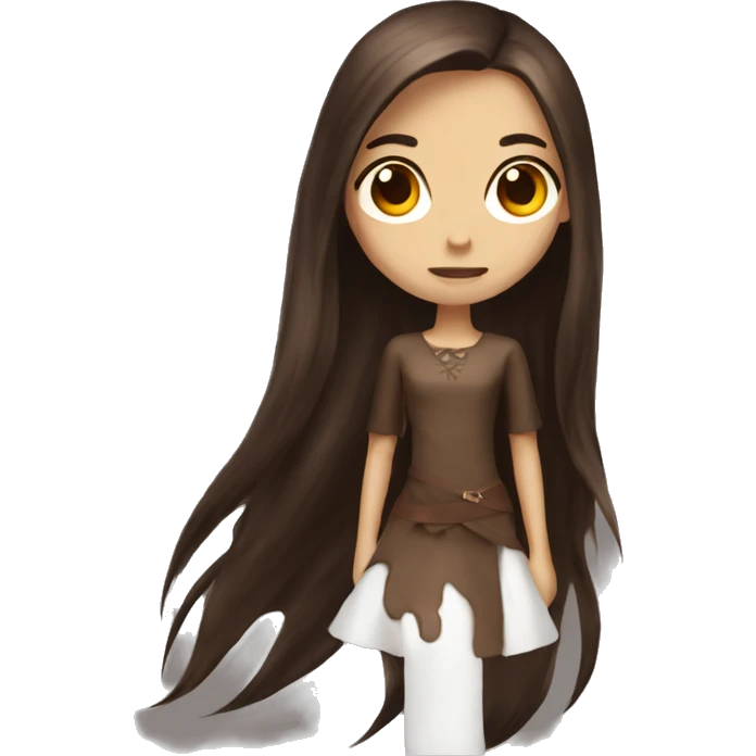 Girl with really, really Long Blood Brown, Hair emoji