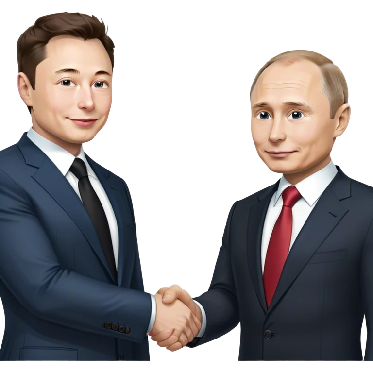 elon musk shaking hands with putin emoji