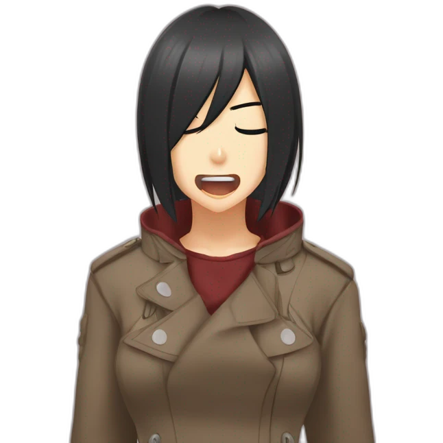 mikasa ackerman yawning emoji