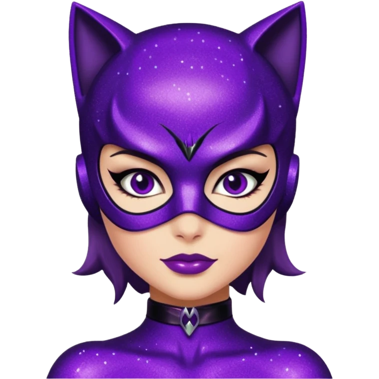 glitter purple Cat woman sexy emoji