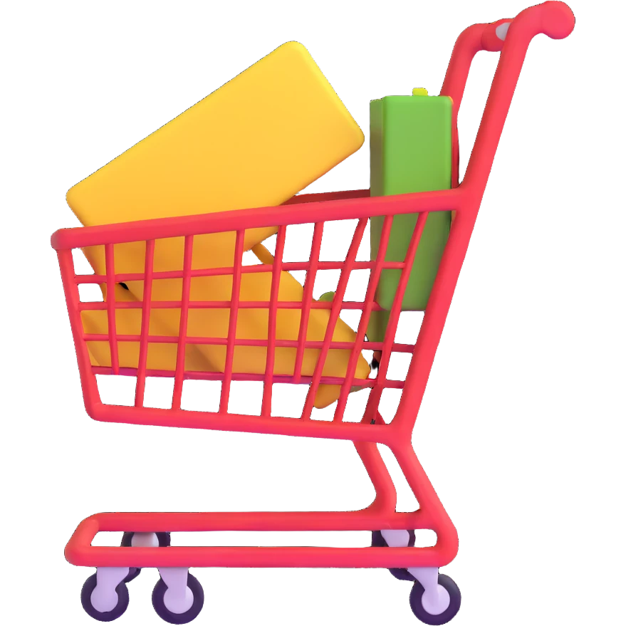 shopping cart with furniture emoji