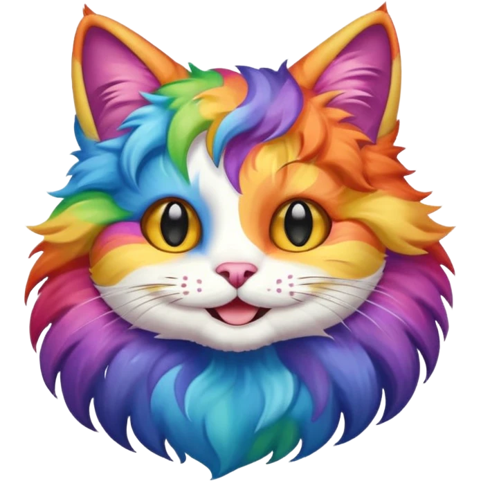Rainbow cat smiling emoji