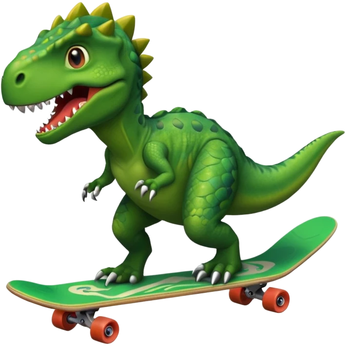 Dinosaur on a skateboard emoji