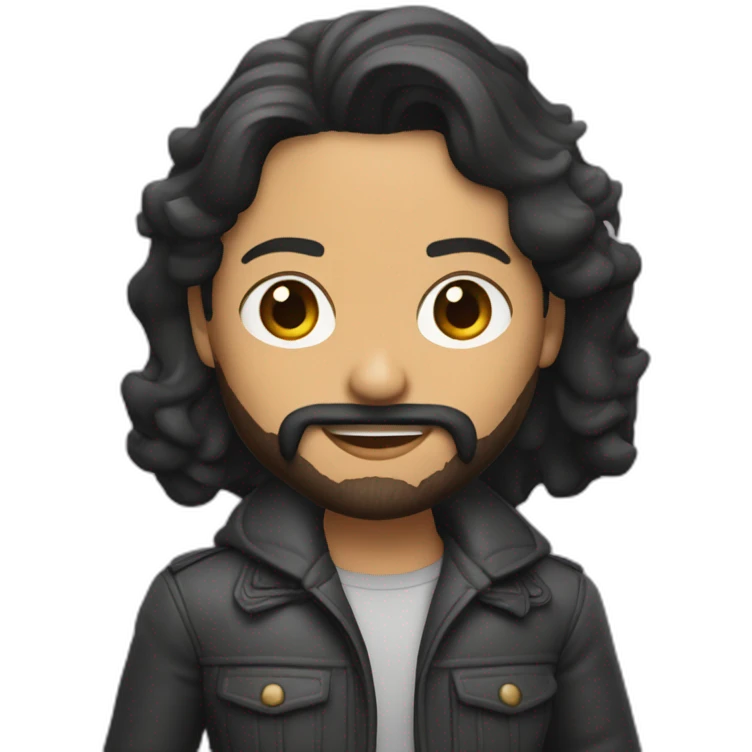 persona morena rapado barba emoji