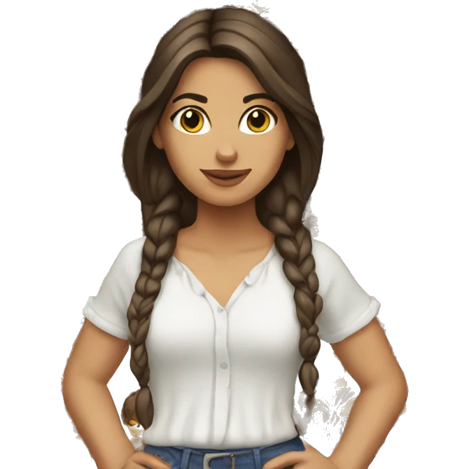 gypsy girl brunette hair emoji