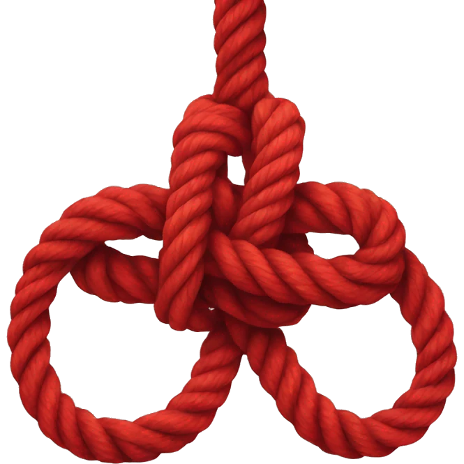 red rope with knot emoji