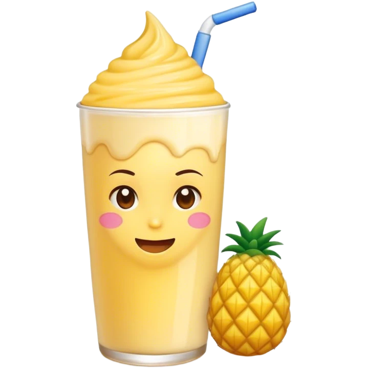 Abacaxi tomando leite na mamadeira emoji