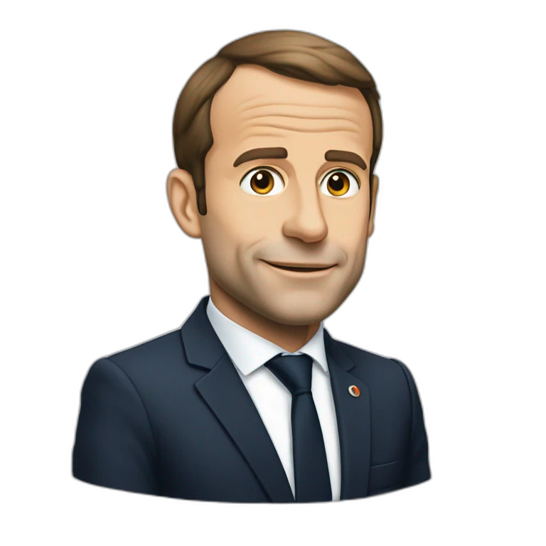 Macron avec le bras droit levé emoji