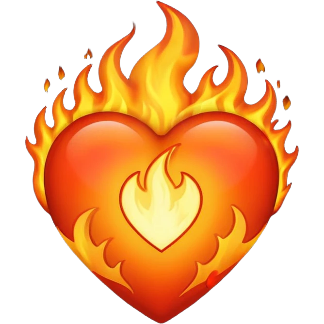 red heart in fire emoji