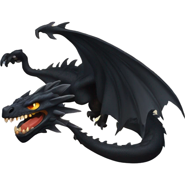 Dragón negro furia nocturna emoji