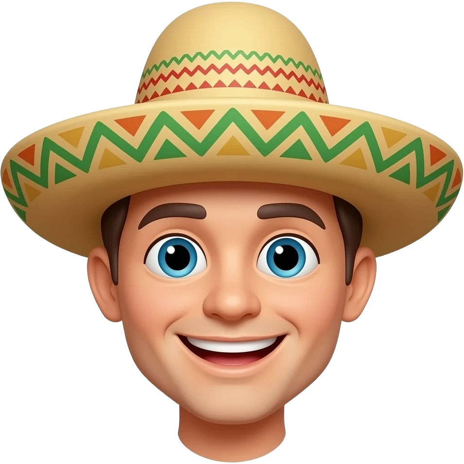 Happy emoji with Mexican sombrero emoji