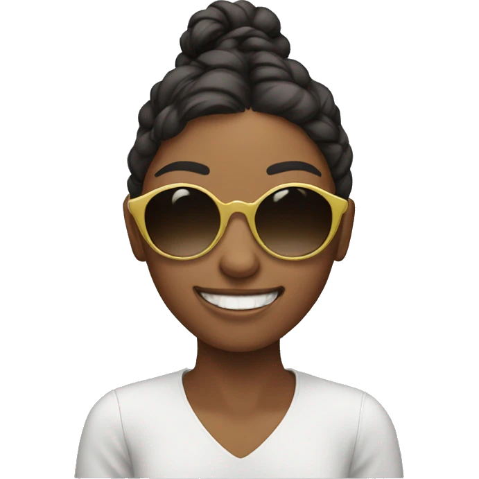 smiling girl with sunglasses emoji