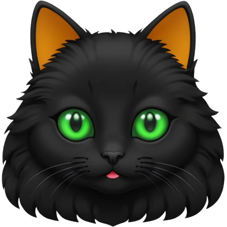 Small black cat with green eyes emoji