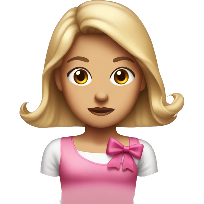 mean girl with pink bow emoji