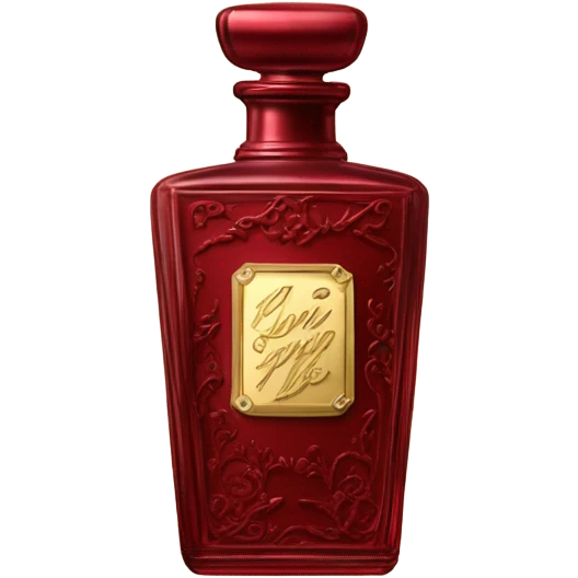 Dark red vintage French style perfume bottle with red camellias emoji