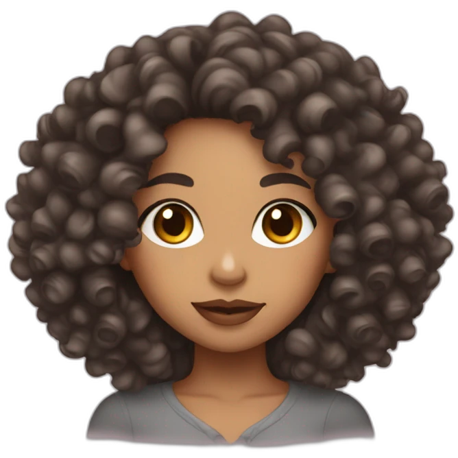 Lightskin woman whit big curly hair  emoji