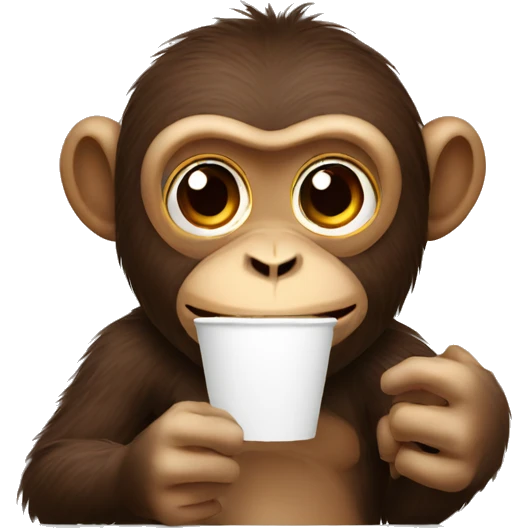 monky with coffee emoji