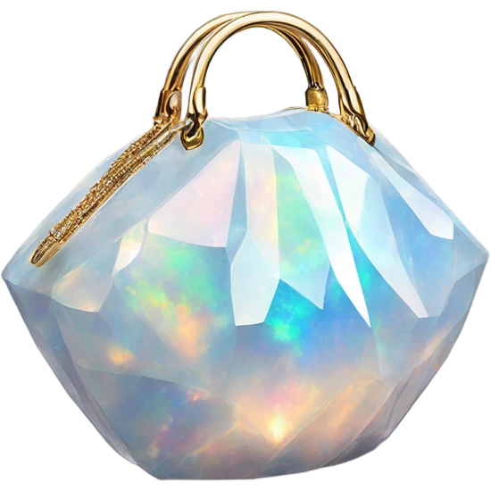 opal Crystal gemstone covered tote handbag emoji