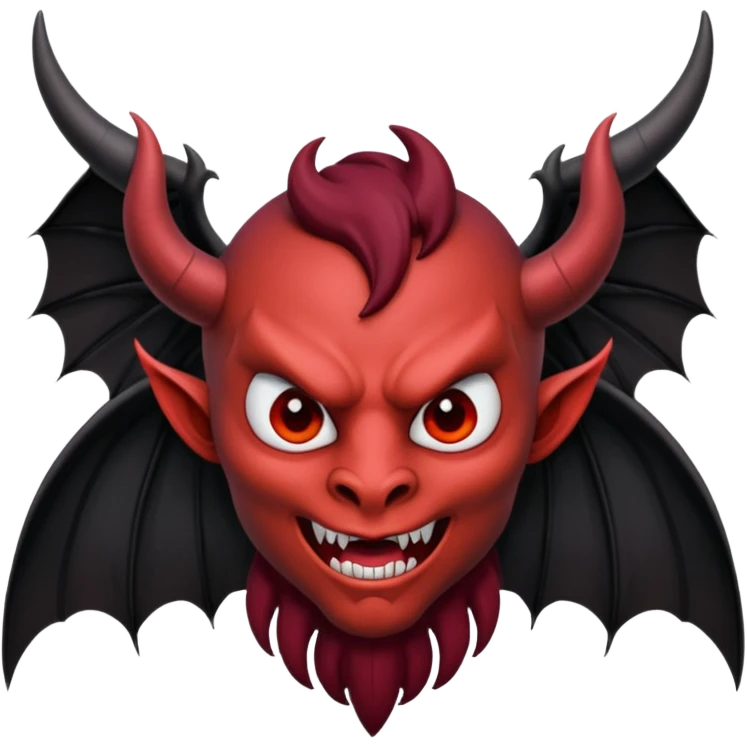 burgundy winged devil emoji