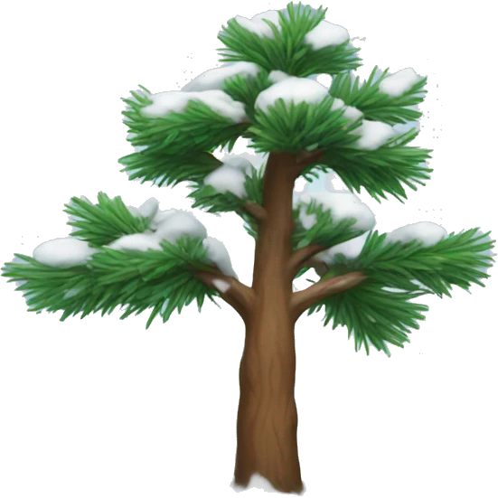 Snow on a pine tree emoji