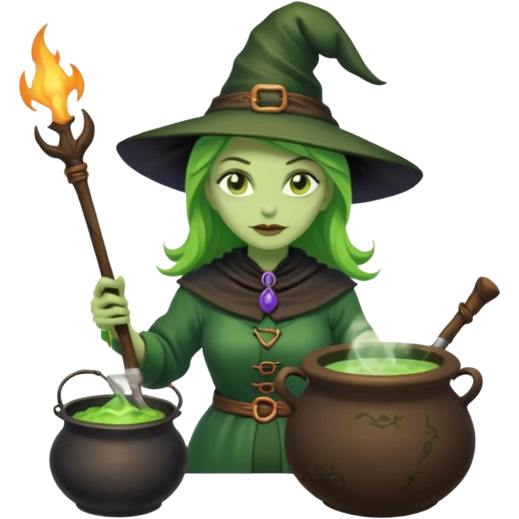 green witch cooking potion emoji