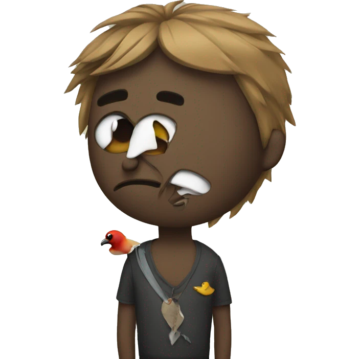 Hurt with a bird  emoji
