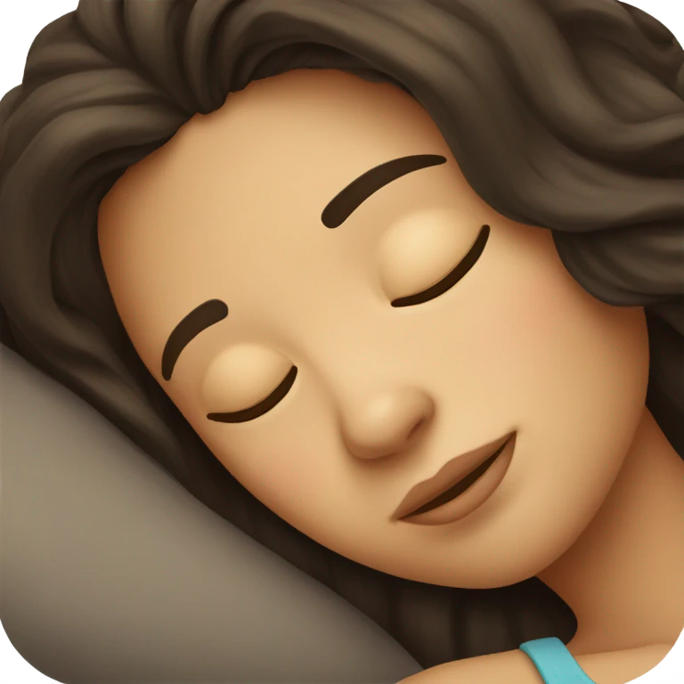 Brunette girl sleeping  emoji