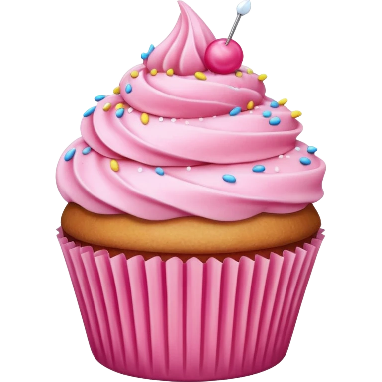 Cupcake with pink icing emoji