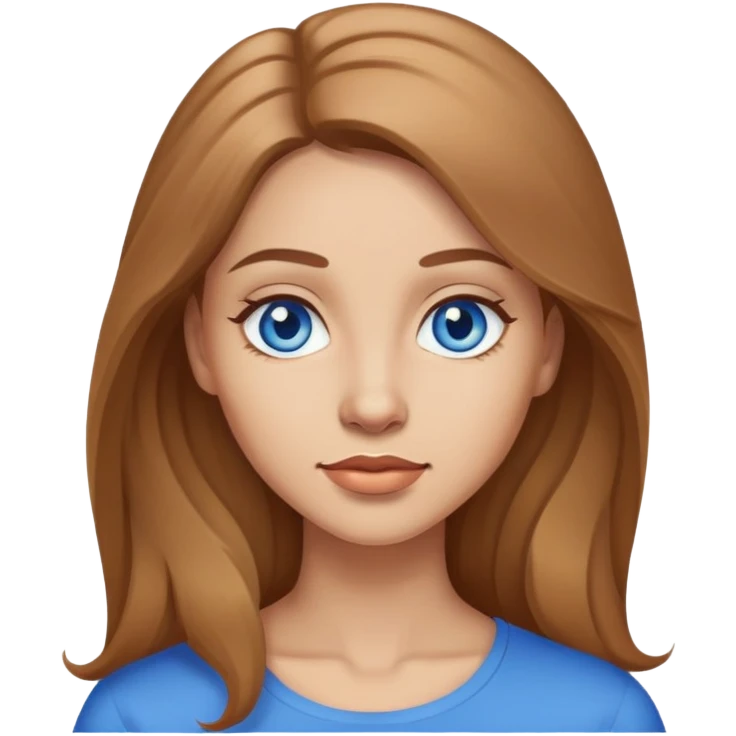 A women with long light brown hair and blue eyes  emoji