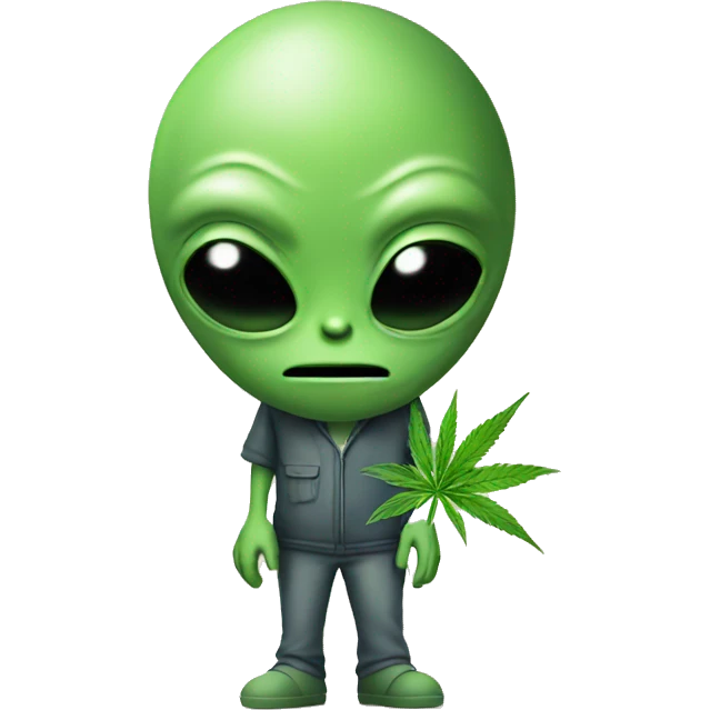 Alien with weed emoji