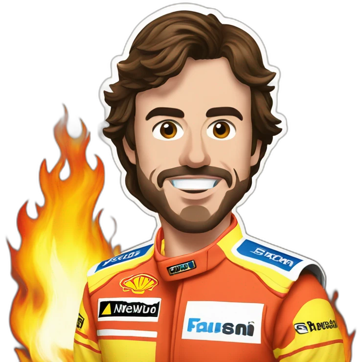 fernando alonso F1 in flames emoji