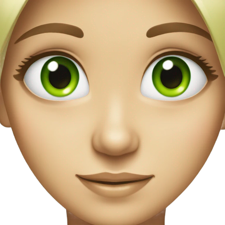 smiling girl with green eyes prettier emoji