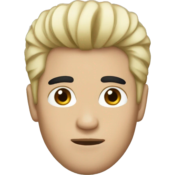 Guy with black hair and elvis hair emoji