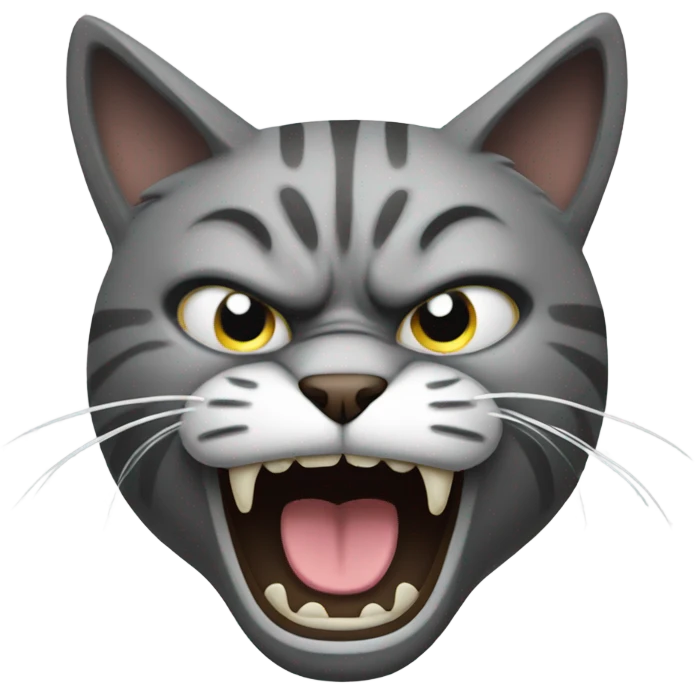 Angry cat grey emoji