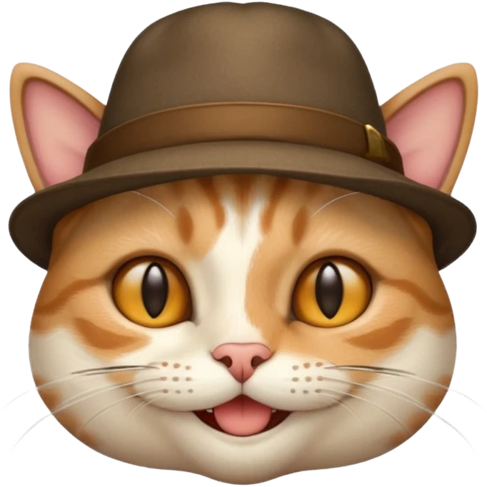 Cat wering a poo emoji