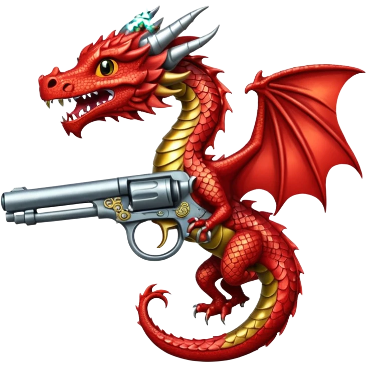 cartoon dragon gun, dragon details on pistol, no text emoji