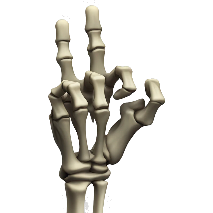 Skeleton hand middle finger up emoji