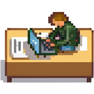stick figure asleep at his laptop emoji