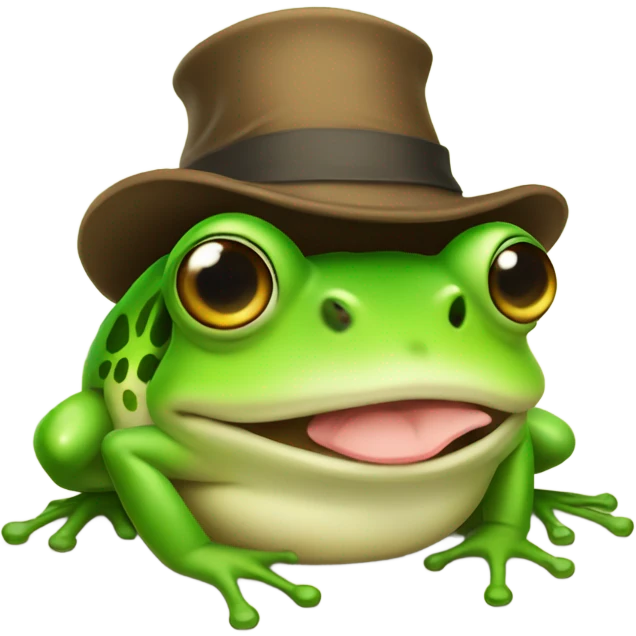 a frog with a fat ass and a funny hat emoji