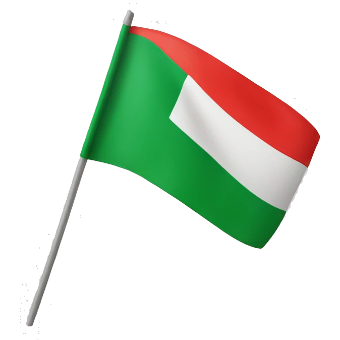 Red white and green flag with a sun in the middle emoji