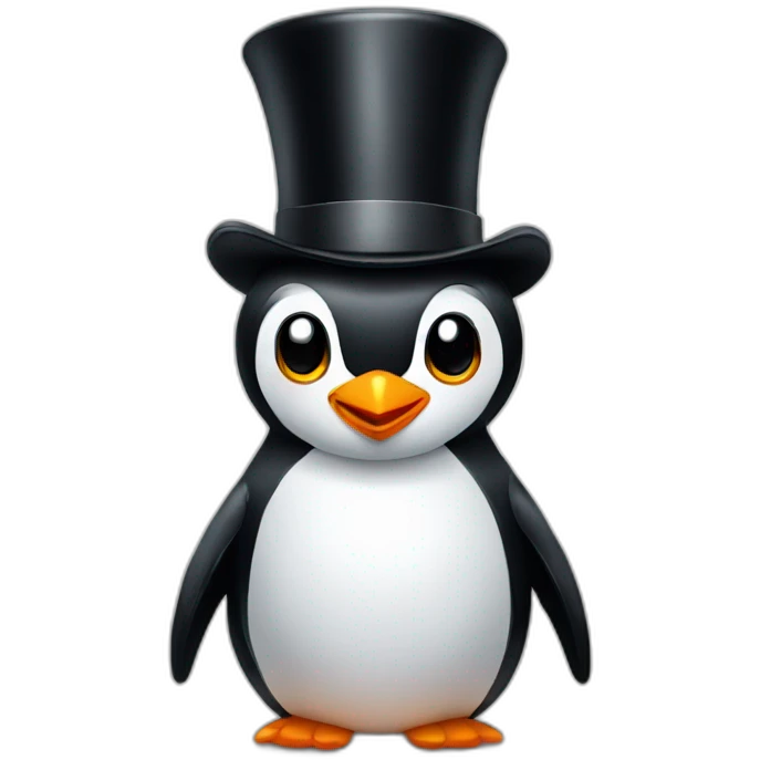 penguin with top hat emoji